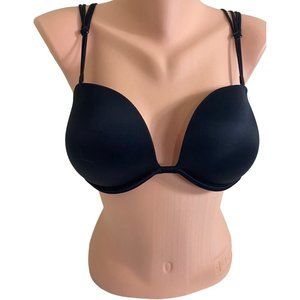 Victoria's Secret Pink Bra Sz 34D Black Wear Everywhere Multi-way Padded Push-Up